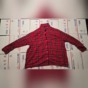 J. Crew Flannel pajama Top set in Good Tidings plaid, Size 2X (JC56)